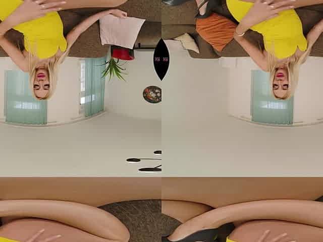 Hot Blonde Is Having Fun With Herself On The Couch - VRSexperts