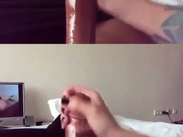 Caring Girl Sucks and Strokes Her Man's Big Cock at Home