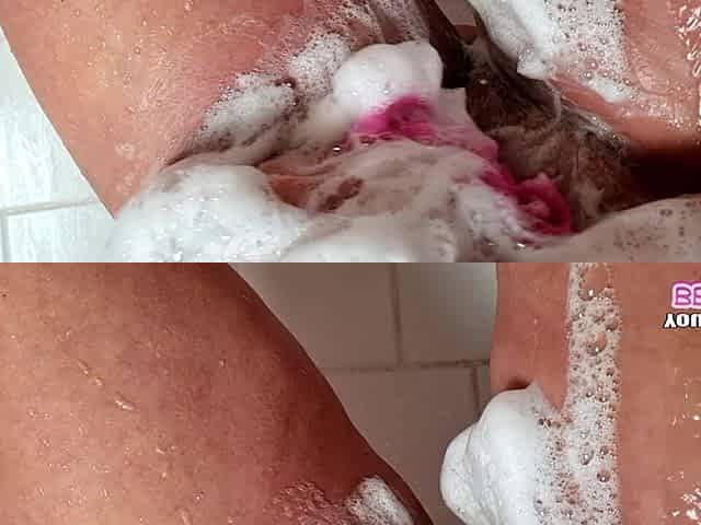 Soaping up My Hairy MILF Pussy in the Shower (amateur MILF Wife Mature BBW Homemade)