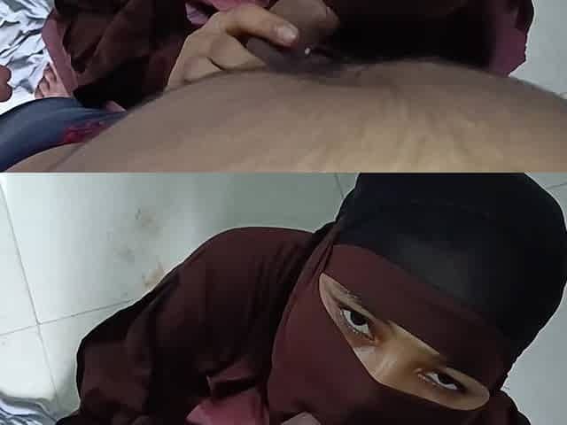 Muslim Blonde Is Sucking the Cock of Her Boss