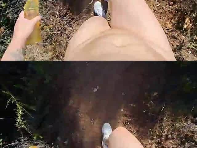 Latin chick undressed outdoors screws a stranger with a shlong extender in a forest