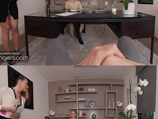 VR Bangers: Hawt Blond in Hot Underware Bangs and Cums at a Job Interview pt.two