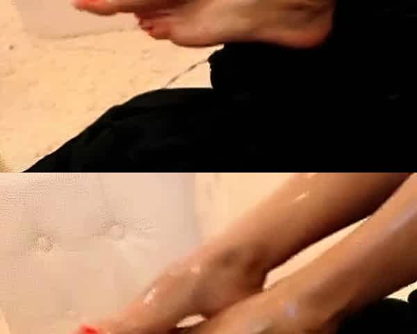 Russian Brunette With Big Boobs Oils Her Body