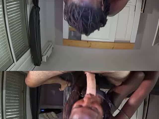 African Teen Rides To A White Dick Creampie