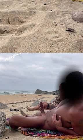 Beach handjob