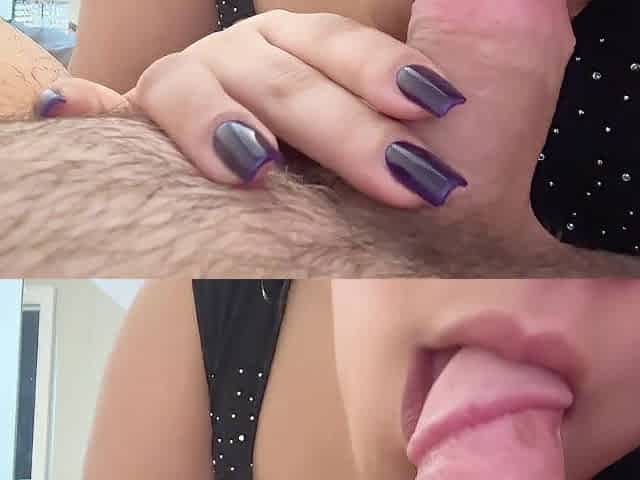 Giving my boyfriend's thick dong a moist, lengthy blow job after work!