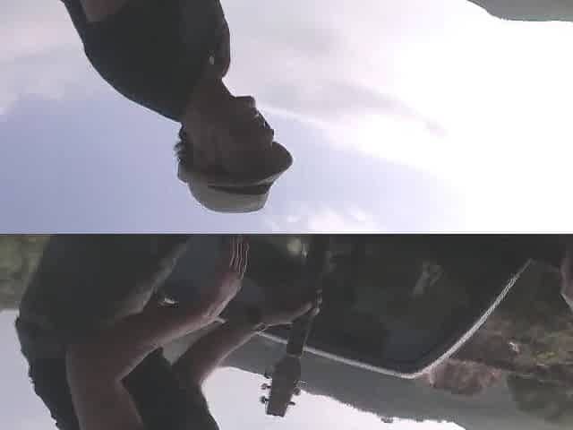 Indecent brunette hair has a wild butt bang on the trunk of a pick up