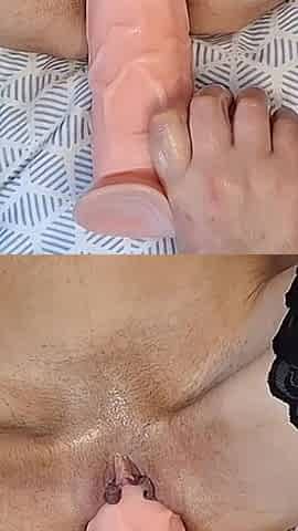 18-year-old Girl Gets a Huge Dick in Her Skinny Teen's Pussy, a Monster Dildo - Compilation