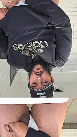 I got concupiscent on my lunch and decided to go stroke in the washroom until I cum