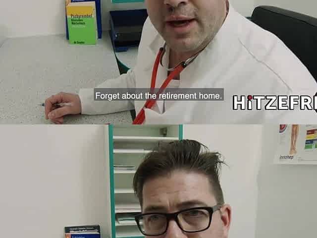 HITZEFREI Fake doctor bangs a small brunette hair patient