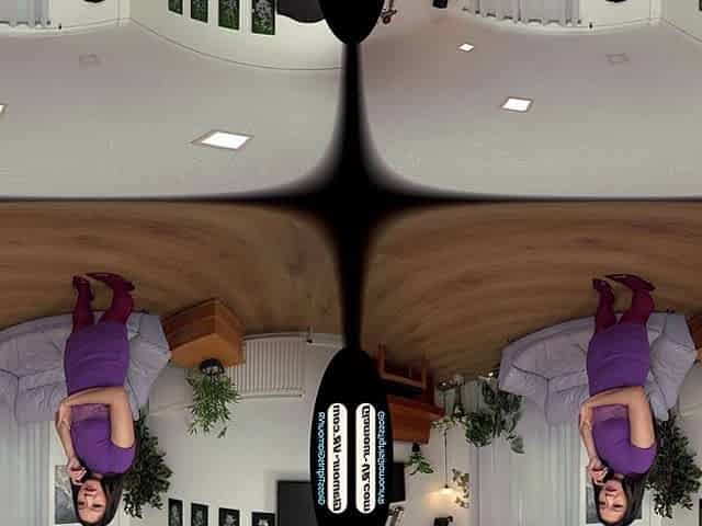 Louisa Lu Purple Dress With Crotchless Glossy Legwear Provides Unexpected Secret Treat - 8k Vr