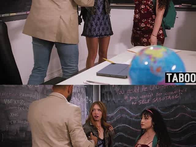 Latina and GF had to satysfy a teacher