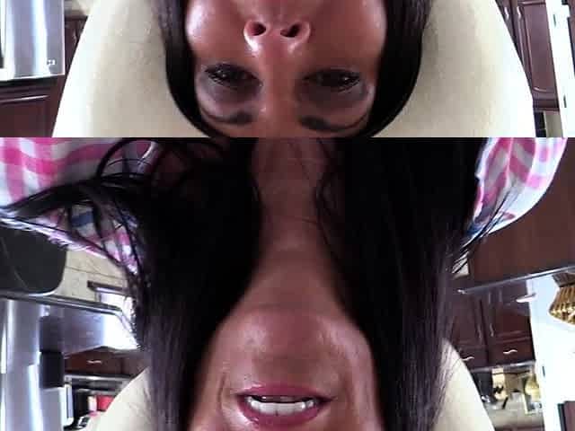 Pink labia close up of naive brunette