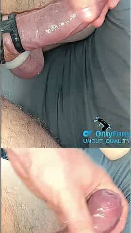 Soaked UNCUT phimosis dick play in the morning!