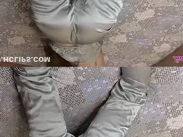 Silk Pajamas And Tight Ass, Neighbor Wants To Suck A Big Dick