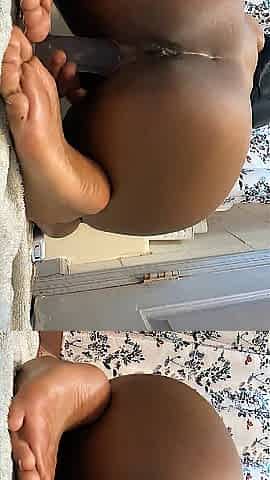 Black Doxy Bounces On Sex toy til This babe Cums