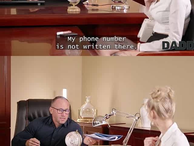 DADDY4K. Naughty blonde is showing her big sex experience at the job interview