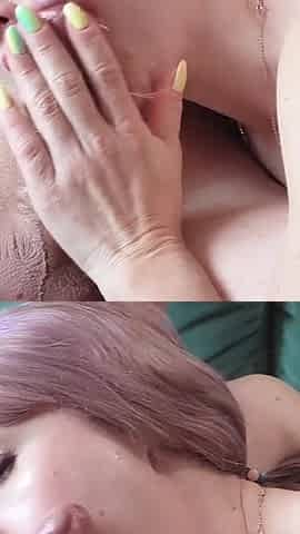 Juicy Beauty Sensually Sucks Dick and Swallows Cum with Pleasure