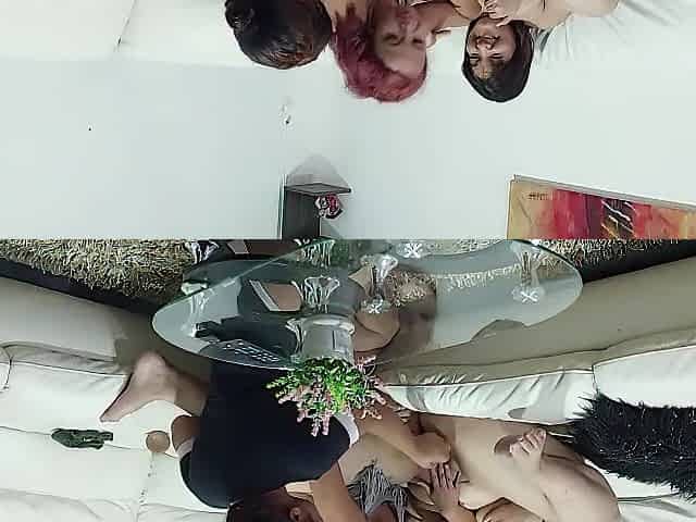 Hawt stepsisters licking their cunts