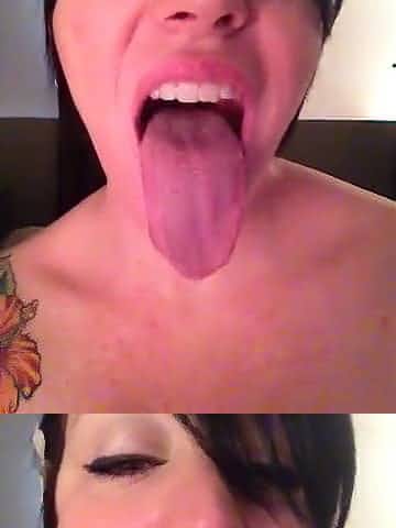 Teasing tongue - cum on it