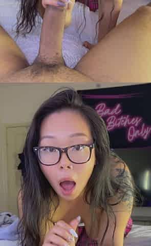 Asian Student Gets Creampie Reverse Cowgirl and Sloppy Blowjob