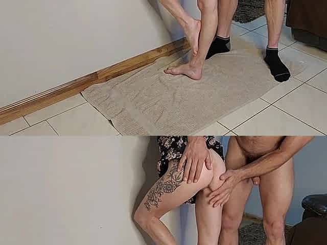 FOOT FETISH FUCKING doggy style pussy CREAMPIE