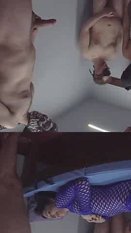 Mia's creampie gangbang, 7 guys double vag penetration