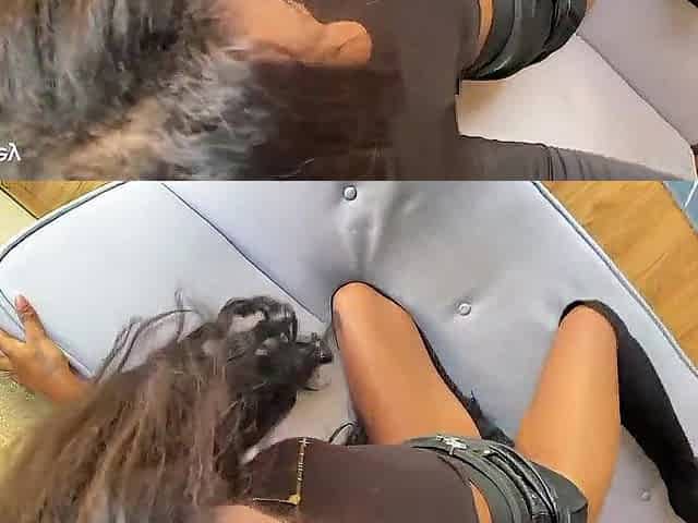 Small teen Latin chick POV oral job after photoshoot