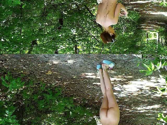 Nude walk and void urine in the forest