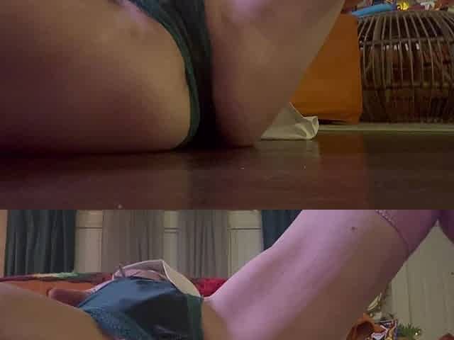 Pissing in My Panties and on the Floor While I Masturbate