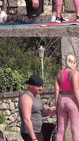 Outdoor Exercise Ball Gangbang with Dripping Creampie Overload