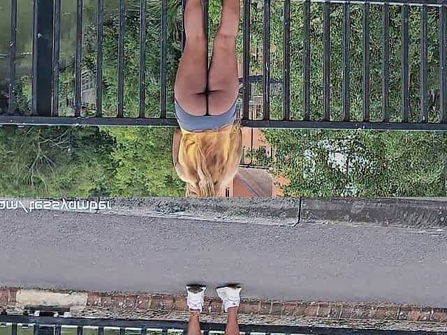 Upskirt No Pants on the Street and Taking a Stranger Home to Screw
