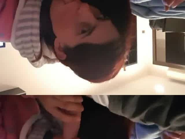 Cheerful sucking and swallowing