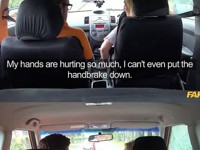 Slutty blonde passenger will trade her curvy body for a taxi fare