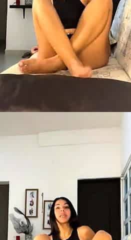 Amateur brunette sucks huge cock POV