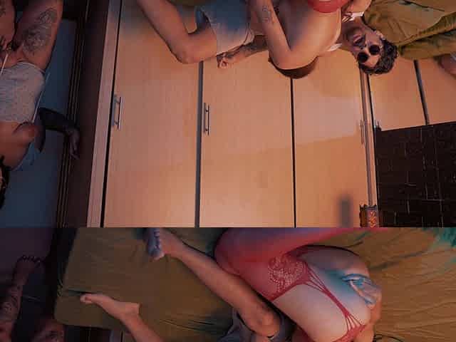 Looking for My Stepsister I Get with Her Girlfriend, We Fuck and She Sees Us