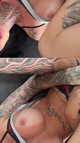 Legs Shaking - Tattooed Busty MILF Rides Big Dick Reverse Cowgirl POV