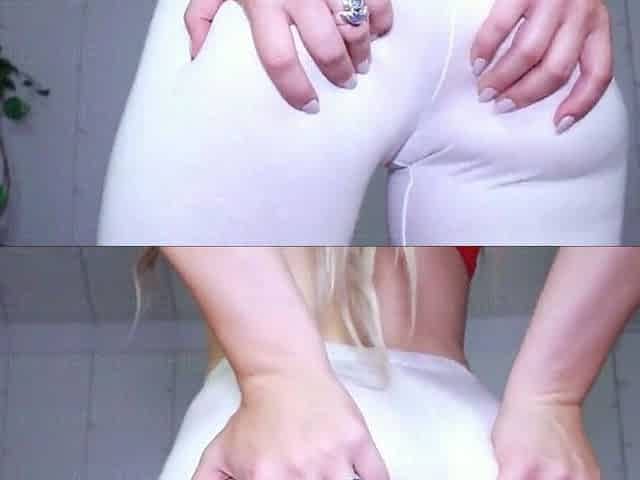 Blonde tight pussy babe solo toy fun in glamour masturbation