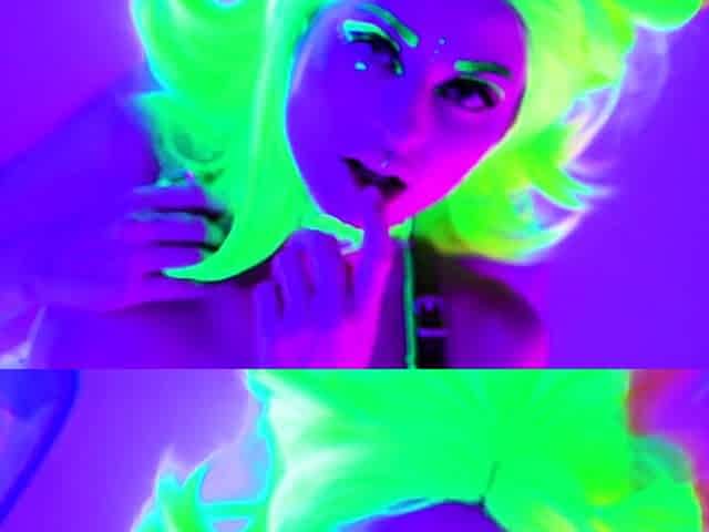 Jewelz Blu Trippy Neon Fishnet Dildo Suck and Fuck (FULL