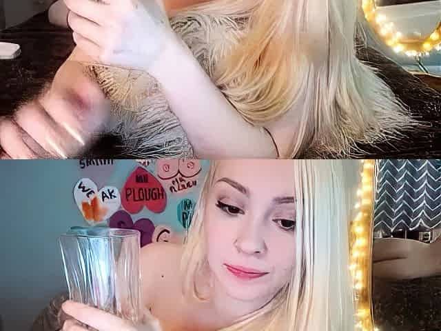 Horny big boobed fat chubby busty blonde