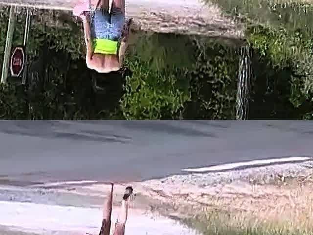Cute brunette teen sucks cock in public