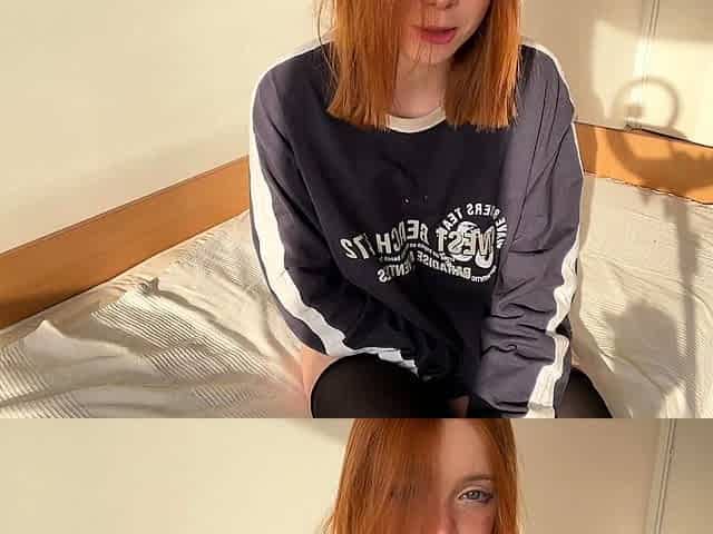 Pretty amateur redhead teen Farrah Flower fucked in public