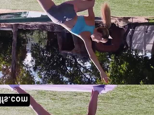 Breasty golden-haired stepmom drilled after her workout