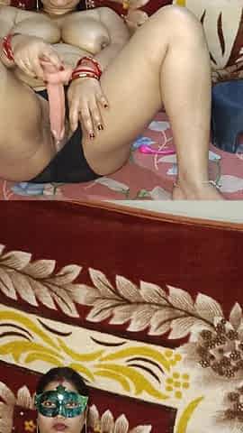 Indian Desi Bhabhi Fucking with Double Cock Dildo and His Husband Ckock