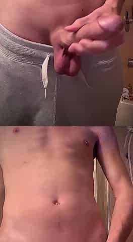 Grey Sweatpants 9 inch Penis DISCLOSE AND SPUNK FLOW