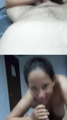Ex-wife hot gives me a rich sloppy deep blowjob and jerks me off until I cum in her mouth