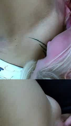 Hot blonde skinny teen is seduced by the lesbian neighbor