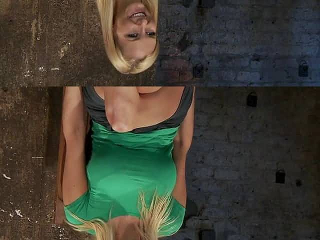 Hogtied submissive blonde babe Blake Rose - big tits in bondage