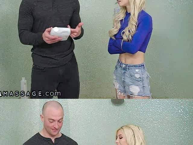 NuruMassage Kenzie Reeves Dares Step-Bro to Join her Shower