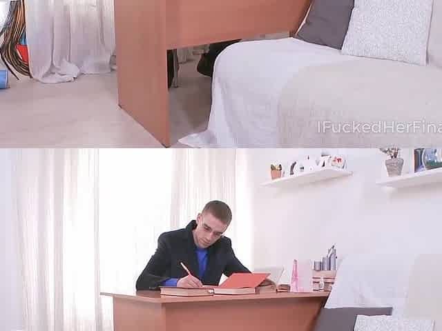Amazed Tutor Finds Out The Ginger Babe Wears No Panties